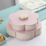 Rotating Fruit Bowl Petal Shape Snack Storage Tray