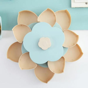 Rotating Fruit Bowl Petal Shape Snack Storage Tray