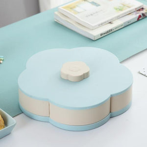 Rotating Fruit Bowl Petal Shape Snack Storage Tray