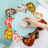 Rotating Fruit Bowl Petal Shape Snack Storage Tray