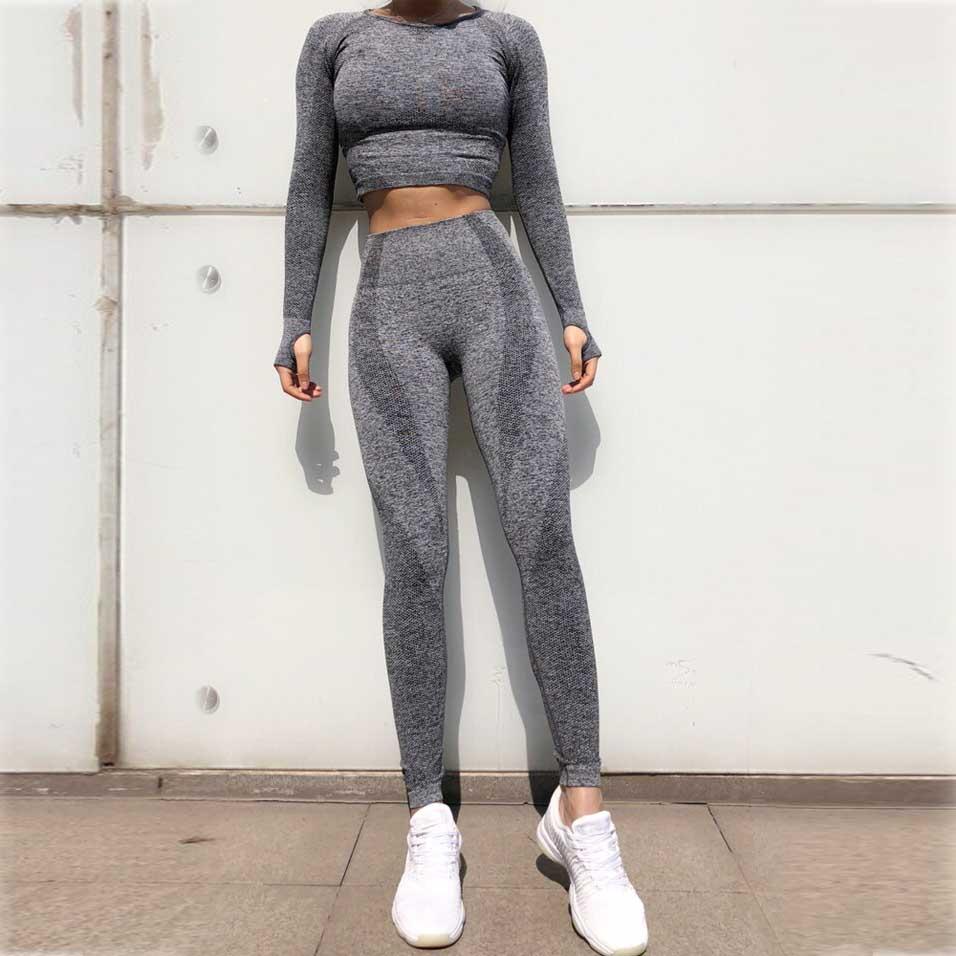 Seamless Tops And Leggings 2 Pieces Set