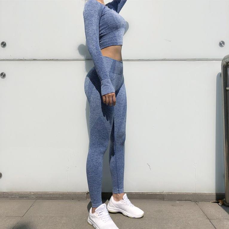 Seamless Tops And Leggings 2 Pieces Set