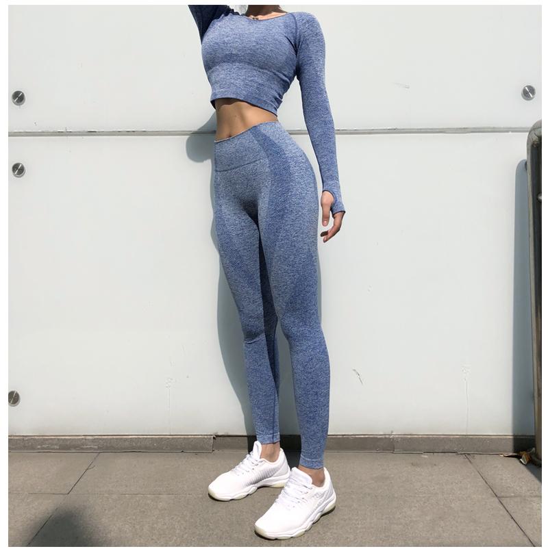Seamless Tops And Leggings 2 Pieces Set
