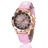 reloj mujer Women's Watches TOP Brand Female Clock Rose Gold Flower Rhinestone montre femme Women Wrist Watch relogio feminino