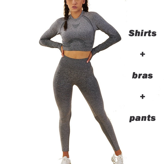 Women Top Workout Clothes Suit Running Sportswear