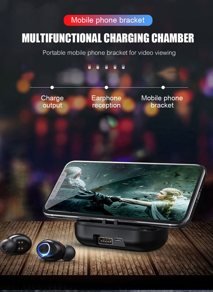 Wireless Bluetooth 5.0 Earphones 8D Stereo Mini Wireless Headphone Waterproof Sport Earbuds Headset Earphone Mic + Charging Case