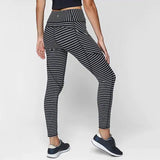 Workout Stripes Printing Leggings With Pockets