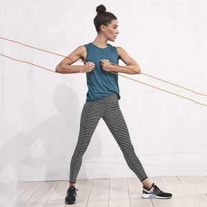 Workout Stripes Printing Leggings With Pockets
